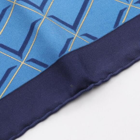 HERMES Blue Silk Scarf - Picture 4 of 6
